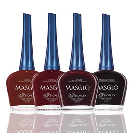 MASGLO Tradicional - Juego de 4 esmaltes de uñas fórmula última intervensión de 13, hasta 7 días de uso, alta cobertura y acabado brillante - (0.5 onzas cada uno)