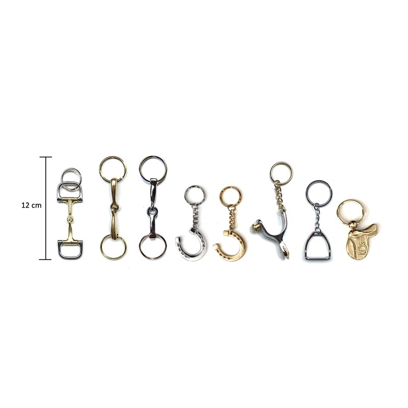 JA Horse Metallic Keyring Horse Rider Pony, Bit D-ring gold