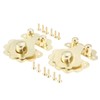 2 Pcs Box Latch Clasps with 12 Screws Flower Shape