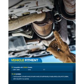 PHILTOP Front Catalytic Converter Kit Direct-Fit Compatible With Honda 2001-2005 Civic 1.7L DX/GX/HX/LX/LX Special Edition/Value Package OE Replace 16373, 642281, 40582 (EPA Compliant)