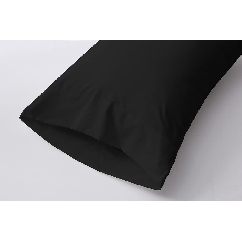 Lanest Housing Pillow Cases Queen, 2 Pack Black Microfiber Pillow