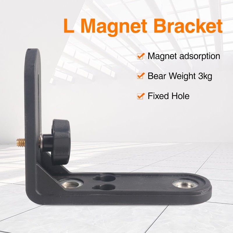 MUTOOP Magnet Level Durable L-Shape Magnetic Bracket Leveling 1/4" Thread