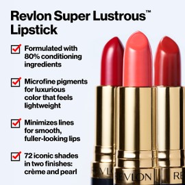 REVLON Revlon Super Lustrous Lipstick, Creamy Formula For Soft, Fuller-Looking Lips, Moisturized Feel, 030 Pink Pearl, 0.15 oz