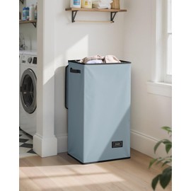 SOLEDI Laundry Hamper with Lid 100L Large & Tall Collapsible Laundry Basket, Clothes Hamper with Bag Removable Easy to Carry, Dirty Hampers for Bedroom, Bathroom, Dorm, College, Blue Grey
