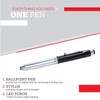 KING OF FLASH 3-in-1 Stylus Pen With Light, Capacitive Aluminium