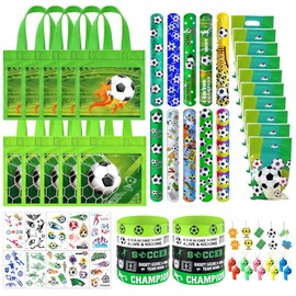 Children's Football Party Bags, Pack of 70 Football Party Bags, Children's Birthday Party Bags with Football Party Bags, Snap Bracelet Children, Key Chain, Whistle, Tattoos, Football Gifts for Boys