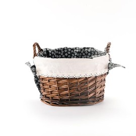 Wicker Storage Basket, Oval Storage Basket, Natural Decoration, Coffee Crafts, 13 * 9 * 7.5in