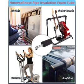 Hmevsafinect Pipe Insulation Foam Tube -Foam Tubing for AC Unit, Guitar Stands, Exercise Machine Handle and Roof Rack,Air Condition Insulation Pipe,6FT Length Black (3/4" ID*3/8" TH-6Ft)