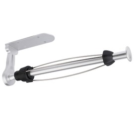 Loputon Kitchen Roll Holder under Cabinet, Aluminum Alloy Paper Towel Holder, one-hand under cupboard Kitchen Towel Holders with Damping System for Kitchen, Bathroom, Living Room (Bright Silver)