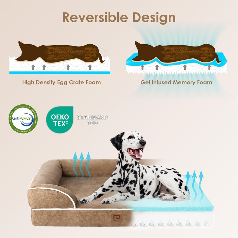 EHEYCIGA EHEYCIGA Orthopedic XL Dog Beds, Waterproof Memory Foam Dog