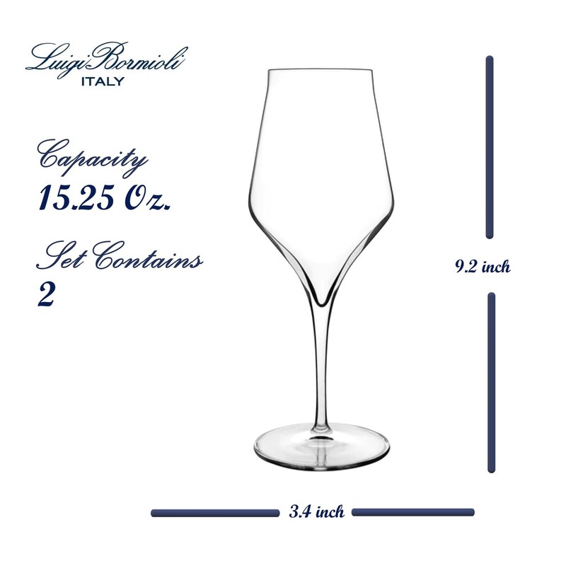 Luigi Bormioli Supremo Chianti Stemglasses (Set of 2), 15.25 oz,