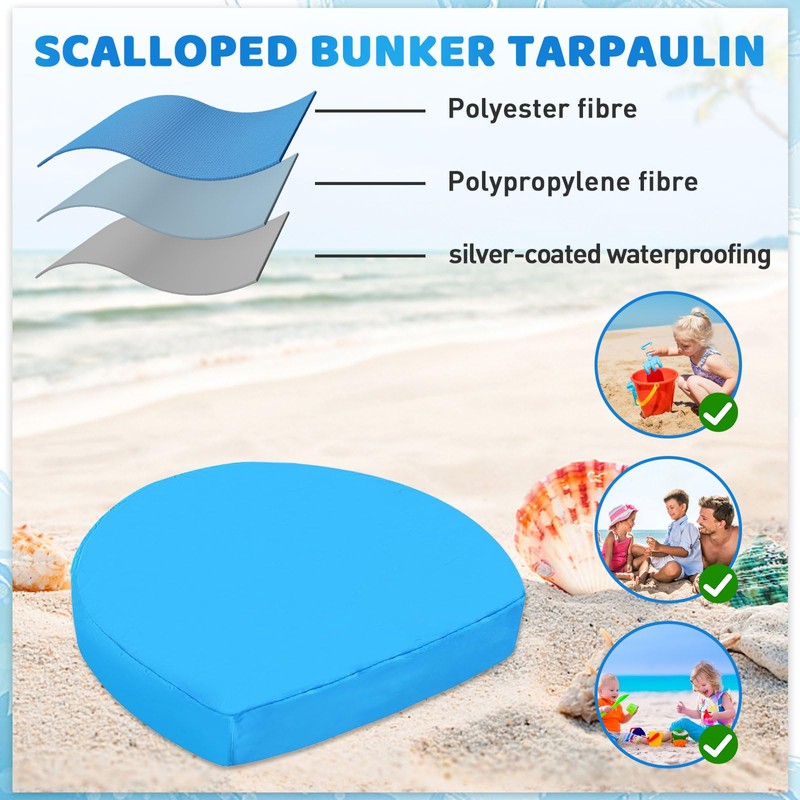LCUHAVA Sandpit Cover Shell Shape 100 x 15 cm Tarpaulin