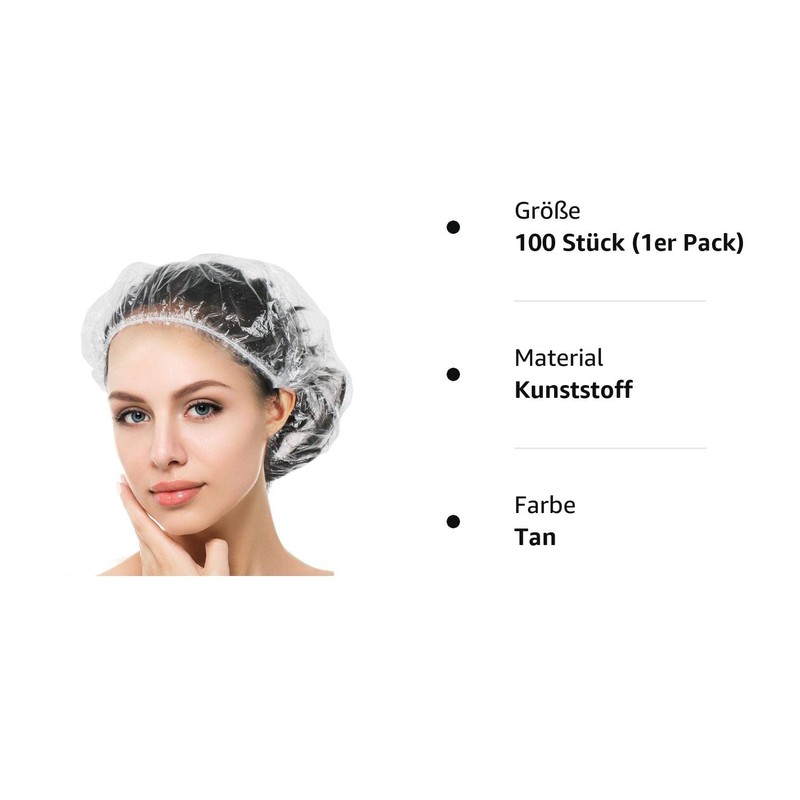Disposable Shower Cap, Waterproof Transparent Plastic Shower Cap, Hair Protection