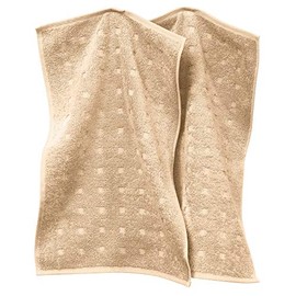 Möve Quadretti Walk Terry Guest Towel Sand-Apricot Size 30 x 50 cm Pack of 2