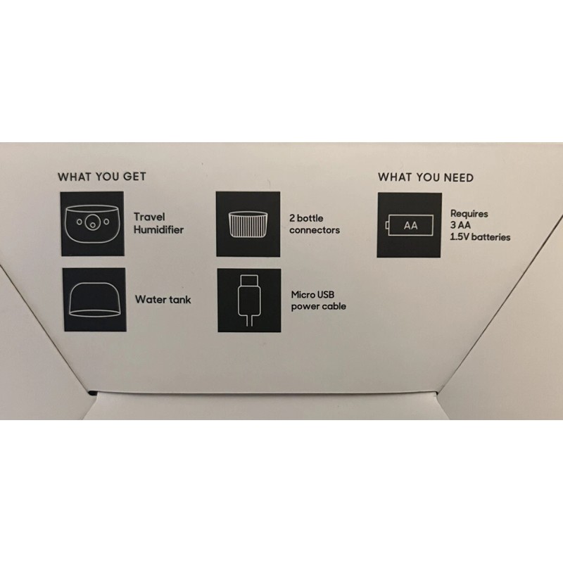 Sharper Image Portable Mini Travel Humidifier Cool Mist/UV light/USB