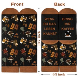 Piroo Funny Gifts for Men Birthday Socks Men's Birthday Gift Man Grandpa Dad Funny Socks with Saying Funny Father's Day Men's Day Small Items, coffee