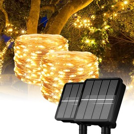 ITICdecor Solar Fairy Lights, 2 Pack 33FT 100LED Solar Lights Outdoor Garden String Lights for Patio Yard Wedding Party Christmas Decoration (Warmwhite)