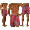 ToBeInStyle Men's Pack of 6 Button Fly Loose Fit Tartan