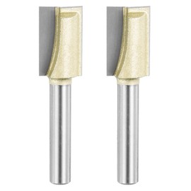 sourcing map 2pcs Bottom Cleaning Router Bit 1/2" Diameter 1/4" Shank Carbide Tipped Cutter Surfacing Planing Router Bits for Woodworking Planing