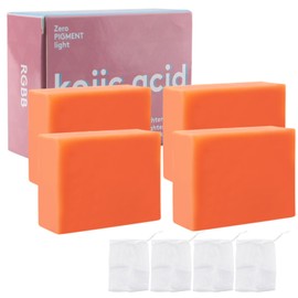 RGBB Kojic acid ginger yellow soap - containing vitamin C, shea butter moisturizing, fresh citrus aroma, facial and body cleansing soap, suitable for both men and women 130g x 4 Bars