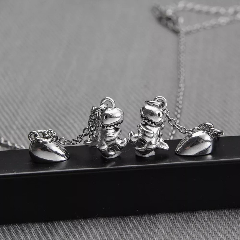 Deluxe 2x Collares Dinosaurios Iman Pareja Colgante Hombres Mujeres