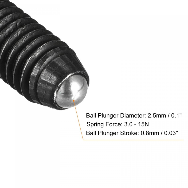 sourcing map Grub Screws with Ball Head M4 x 10
