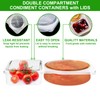 OUXDOXZ 16 Pack Portable Double Compartment Condiment Container – 5.5x3.3