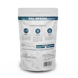 NAIMA Sal Epsom Natural, 1kg | Sulfato de Magnesio 100% Puro y Vegano | Relajante Para Baños, Masajes y Exfoliación | Ideal Para el Cuidado de Pies, Piel y Relajación en Casa| Sin Colorantes Artificiales