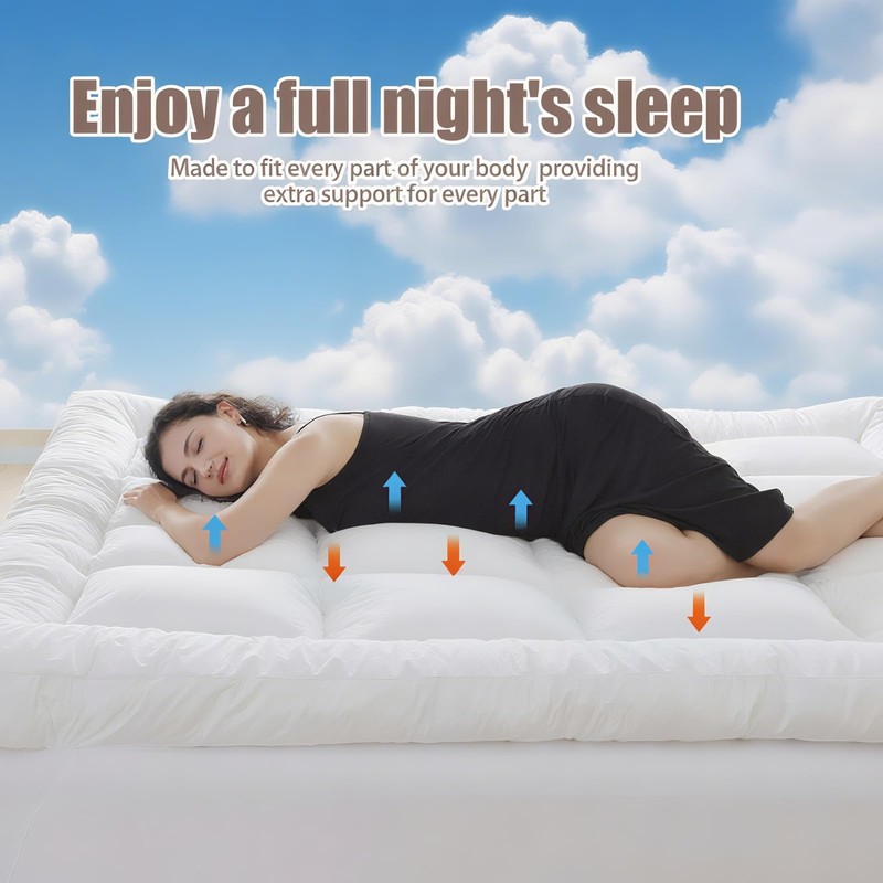 SHOUREN 5 Inch Memory Foam Mattress Topper Queen for Back