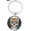 UNIQUE SUGAR SKULL DAY OF THE DEAD KEY CHAIN CABOCHON