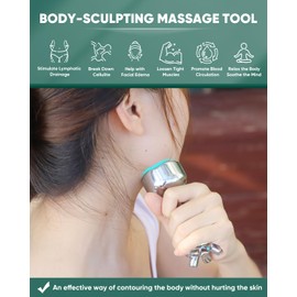 ONUEMP Fascia Massage Tool, Stainless Steel Myofascial Release & Gua Sha Scraping Facial Massager, Deep Tissue Cellulite Massager, Maderoterapia Kit Colombiana for Lymphatic Drainage