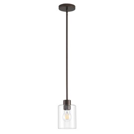 KLSS Oil Rubbed Bronze Pendant Lights Kitchen Island - Clear Glass Pendant Light Fixture Multiple Stems Rods 3 Units 12 Inch 3 Units 4 Inch (1 Pack Oil Rubbed Bronze Downrod)