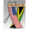 Rear view mirror car flags Jamaica and USA Jamaican unity