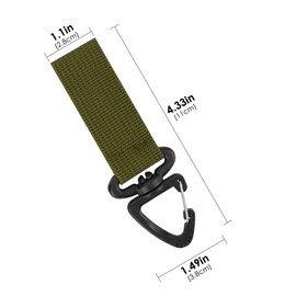 TOCCOOL 6Pcs Tactical Hook Clip - Reusable Adhesive Hook Tape & 360° Swivel Carabiner for Camping Gear, Backpack, Hiking, Fishing, Outdoor Accessories (Black/Khaki/Military Green)