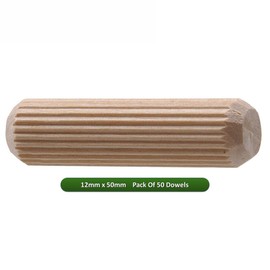 Fort Fasteners Wooden Dowel 12mm x 50mm Pack of 50