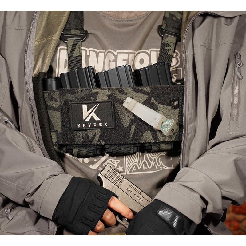 KRYDEX Tactical Chest Rig Elastic Rig Cummerbund with X Harness