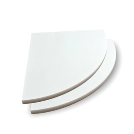 Tenedos Premium Quality Pure White Engineered Marble Bathroom Shower Corner Shelf Polished 9x9 inch - Maintenance Free, Stain Resistant (2)