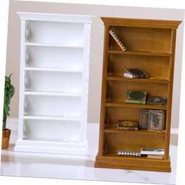 KOMBIUDA Miniature Wooden Bookshelf Mini Bookcase for Mini House Miniature Furniture