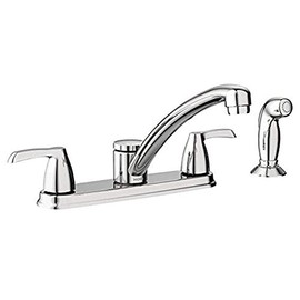Moen 87046 Adler Two Low Arc Kitchen Faucet with Optional Knob or Lever Handles, Chrome