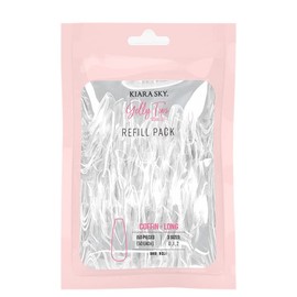Kiara Sky Gelly Tips Refill Pack - Soak Off Soft Gels - Coffin Shape (Long Length) (Sizes 0, 1, 2)