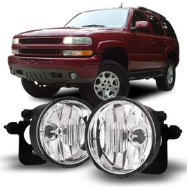 CPW OEM Fog Lights Fit For [2000-2006 Chevy Suburban 1500 2500 Z71] [2000-2006 Chevy Tahoe Z71], Clear Lens Bumper Driving Fog Lights Pair [1997-2003 Pontiac Grand Prix] [2000-2005 Pontiac Sunfire]