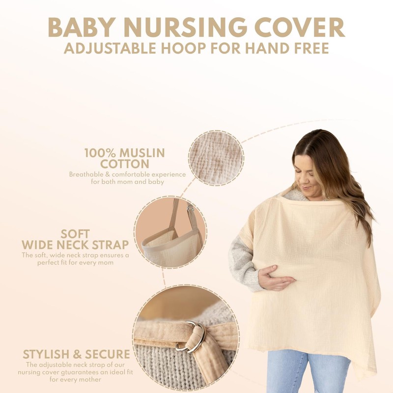 Nursing Cover for Breastfeeding Privacy Protection Breathable Cotton Multi Use