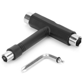 OAOJUBR Skate Wrench Tools, Multifunctional All-in-One Skateboard Wrench, 2-in-1 Portable T-Type Wrench and Built-in L-Type Cross Head Screwdriver, longboard accessories