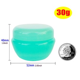 Wopanxye Cream Case, 30g Cream Containers, Cosmetics, Divided Containers, Lotions, Lip Scrubs, Ointment Containers with Multicolor Lids, Powder, Cosmetic Containers, Refillable Containers, Small Round