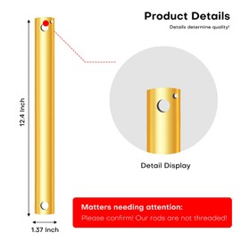 36-inch Ceiling Fan Downrod with Extension Cord, 3-foot Gold Ceiling Fan Extension Rod, 1-inch OD, Ceiling Downrod for Various Fans (Gold, Unthreaded)