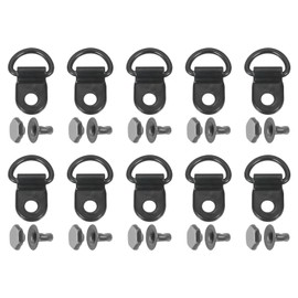 sourcing map 20 Sets Shoelace Hook, Boot Lace Hooks D-Ring Eyelet Buckles with Rivets, Boots Eyelet Repair Clips for Hiking Boots Shoe Leather Bag, 9x14mm Matt Black