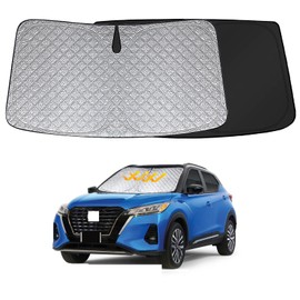 日産 との互換性あり 新型キックス P15 フロントサンシェード KICKS フロントガラスサンシェード 遮光性良好 車種専用 UVカット 日焼け防止 断熱 カスタマイズパーツ インテリア 内装パーツ 取り付け簡単 収納袋付き 2020年6月～現在