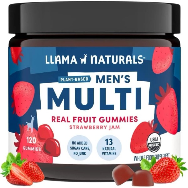 Multivitamin for Men, Vegan, Organic Gummies with Vitamin D, C