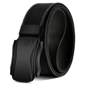 KEMISANT Men's Hiking Work Belt 38 mm Quick Release Metal Buckle, Black2396