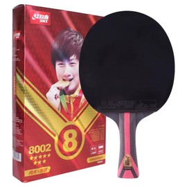 DHS 8 Star 8002 Professional Table Tennis Racket Ping Pong Paddle, 5 Wood 2 Aryslate Carbon, Finished Racquet (Fl Long Handle)
